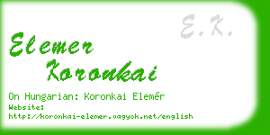 elemer koronkai business card